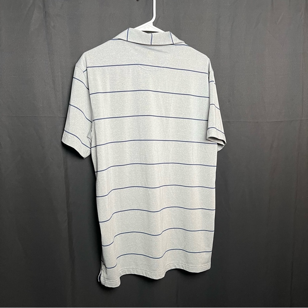 Rule 18- Men’s Golf Polo- Gray & Blue Stripe- Large - Picture 5 of 9